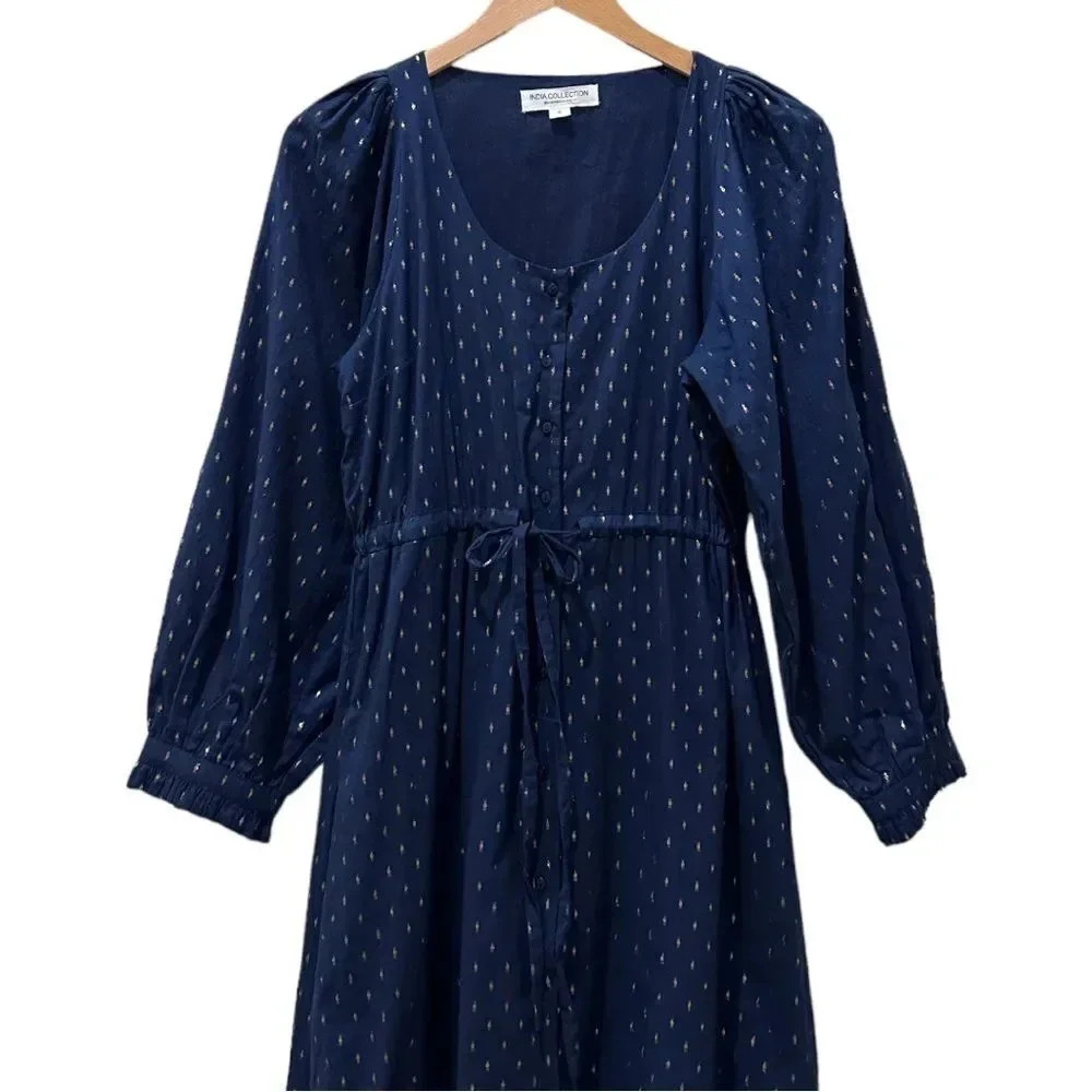 Emerson Fry India Collection Lucy Lake Dot Dress sz S - Picture 6 of 14